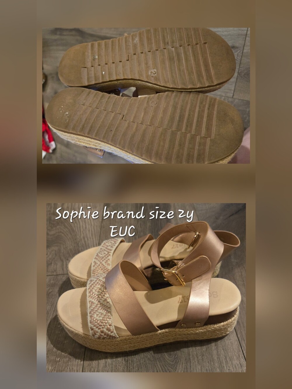 Girls Metallic Rose Gold Platform Sandals